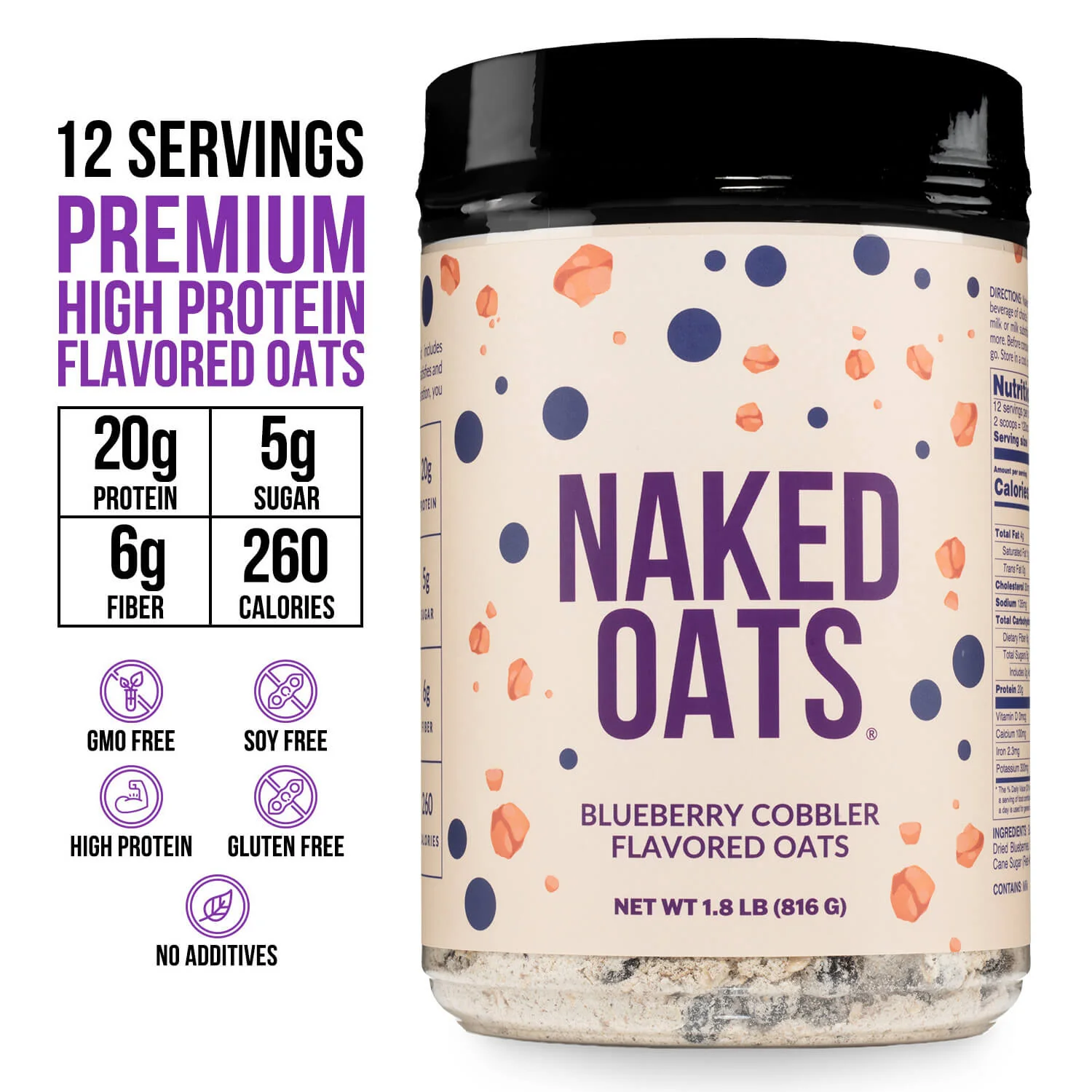 Blueberry Cobbler Protein Oats | Naked Oats - Image 3