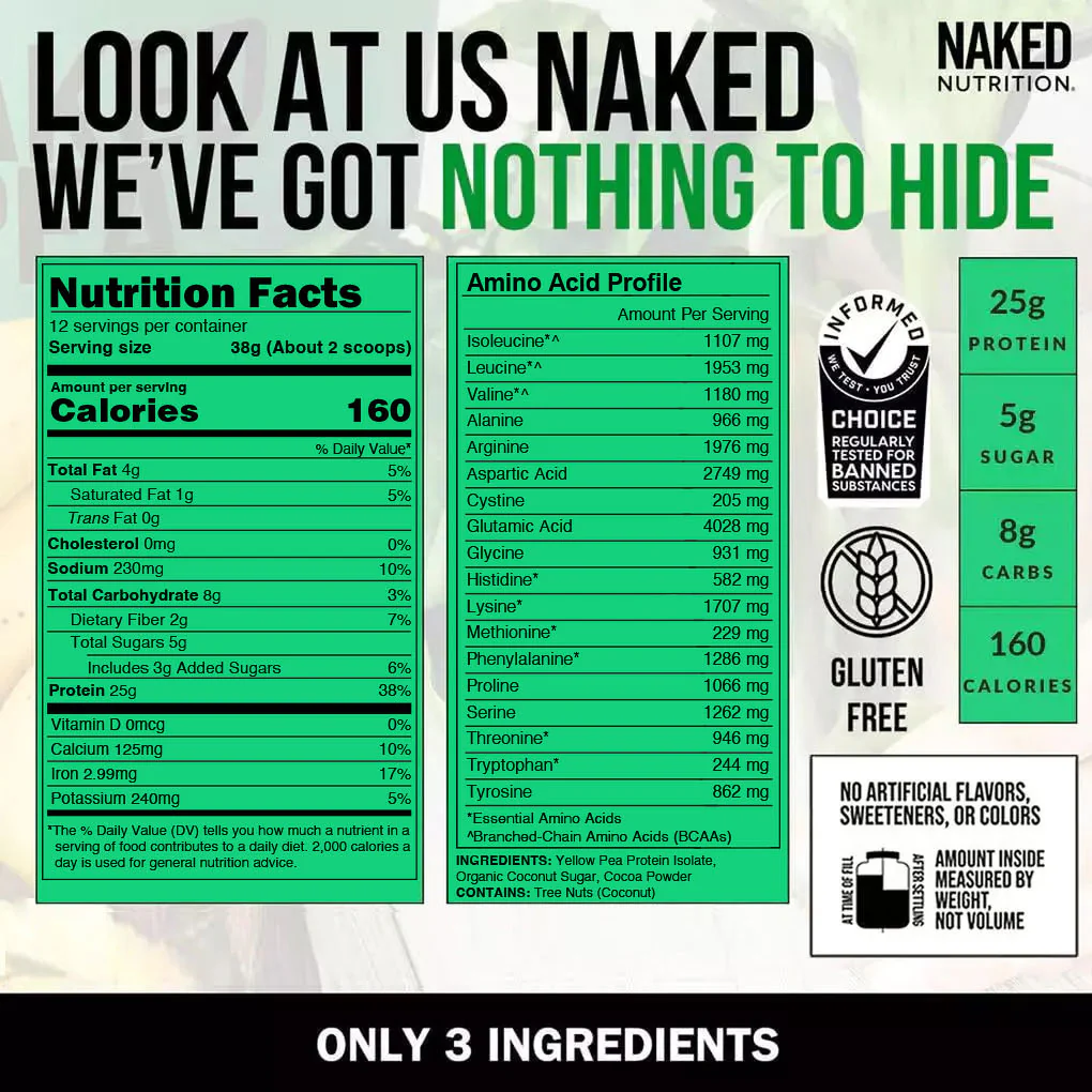 Chocolate Pea Protein Powder | Naked Chocolate Pea - 1LB - Image 4