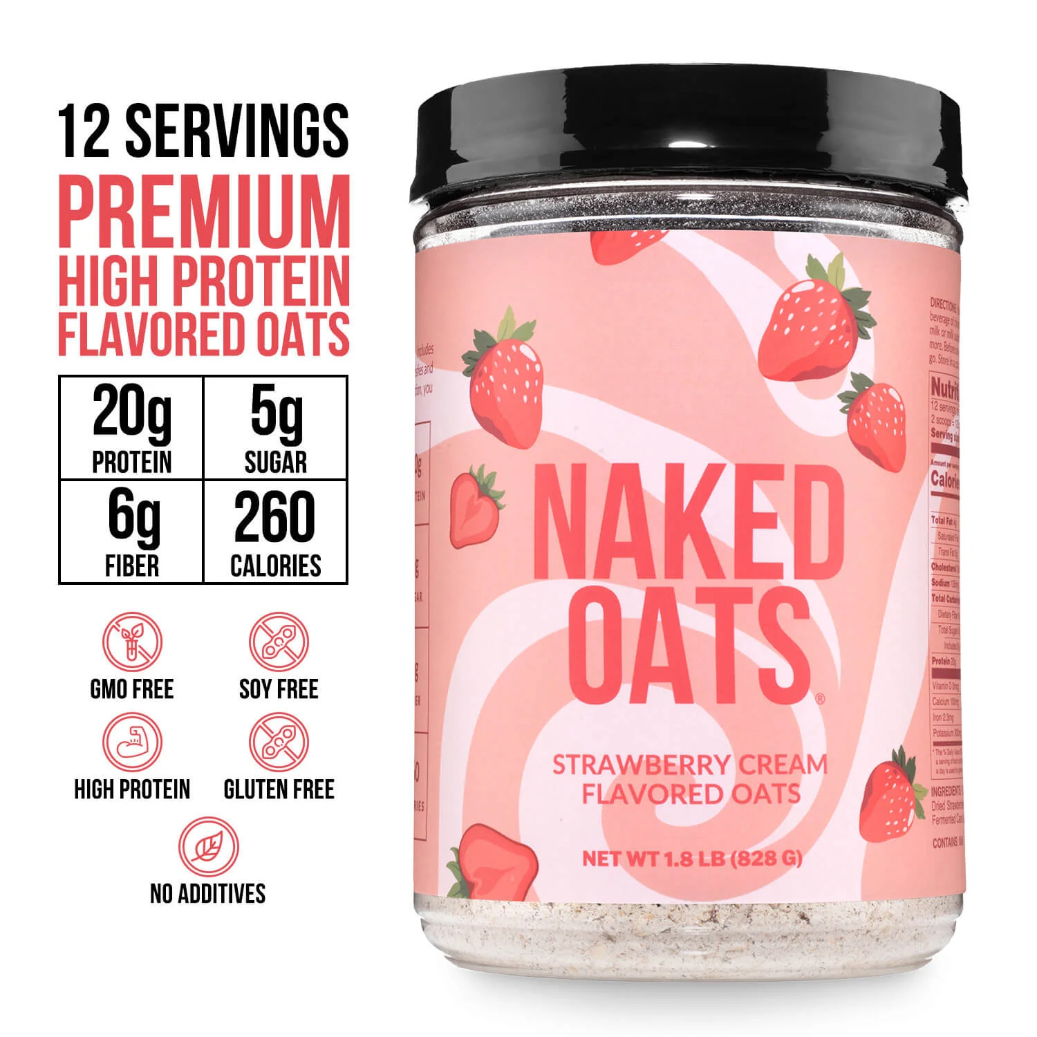 Strawberry Cream Protein Oats | Naked Oats - Image 3