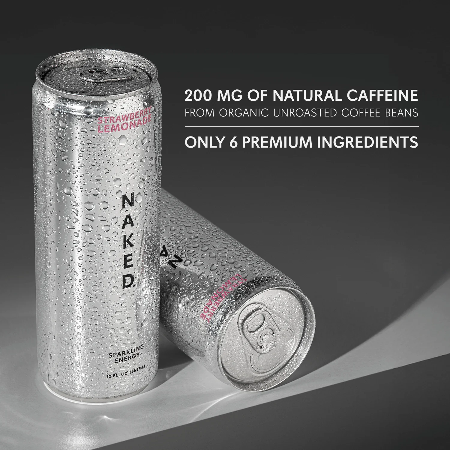 Strawberry Lemonade Naked Sparkling Energy | Clean Energy Drink - 12 Cans - Image 3
