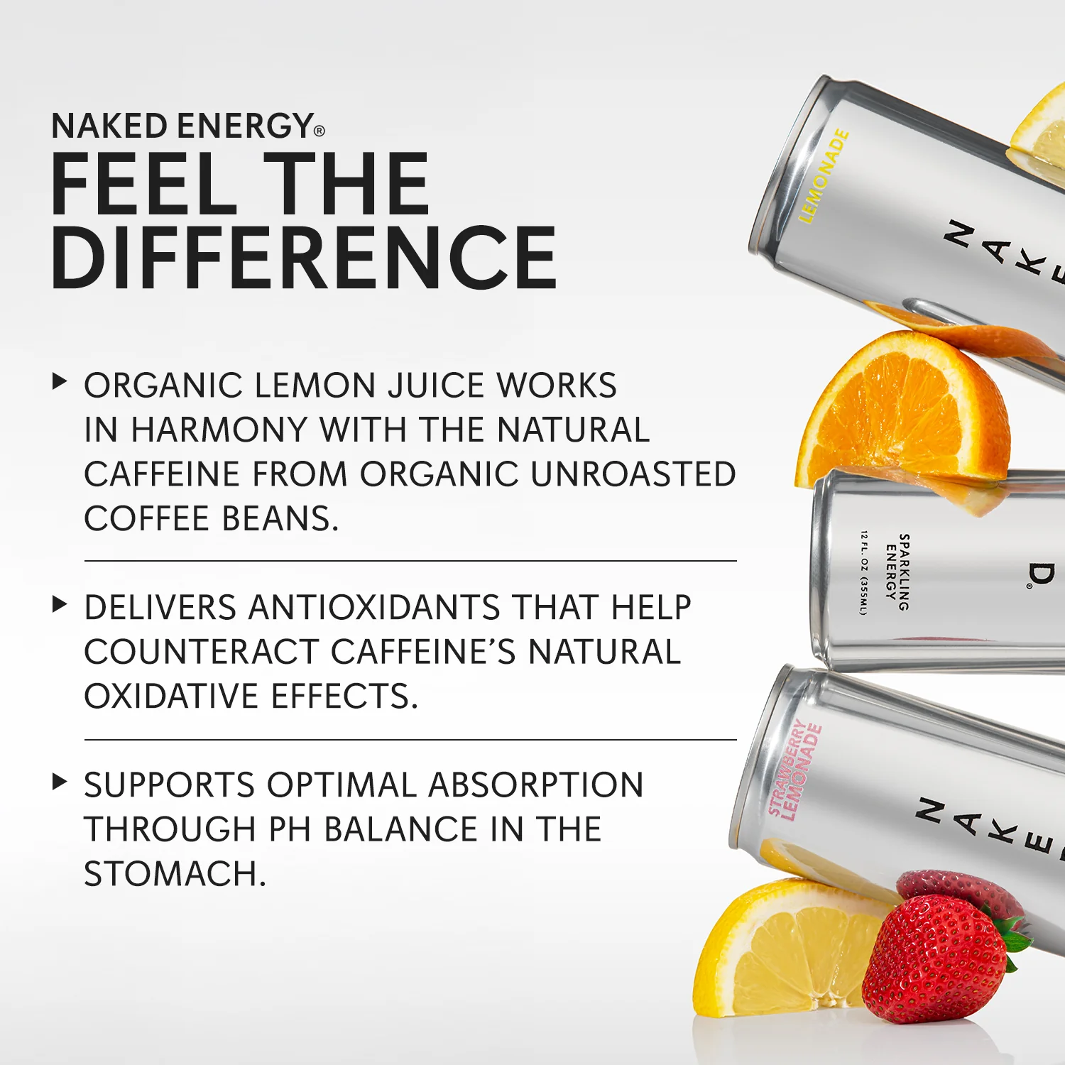 Strawberry Lemonade Naked Sparkling Energy | Clean Energy Drink - 12 Cans - Image 6