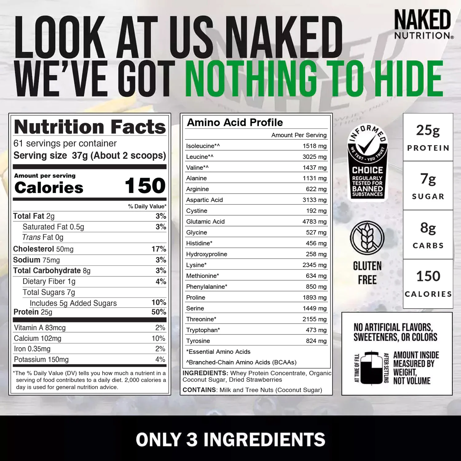 Strawberry Whey Protein Powder | Naked Strawberry Whey - 5LB - Image 5
