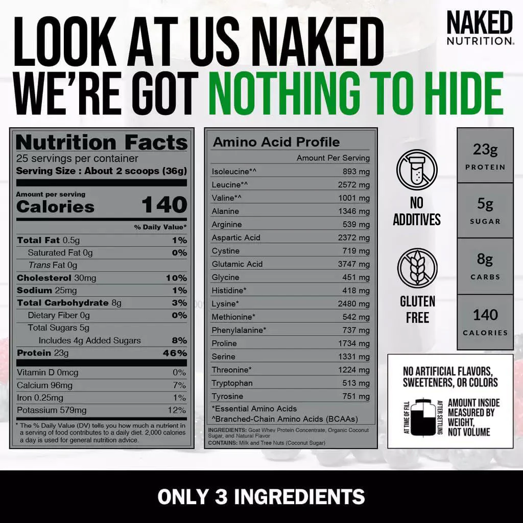 Vanilla Goat Whey Protein Powder | Naked Goat - 2lb - Image 4