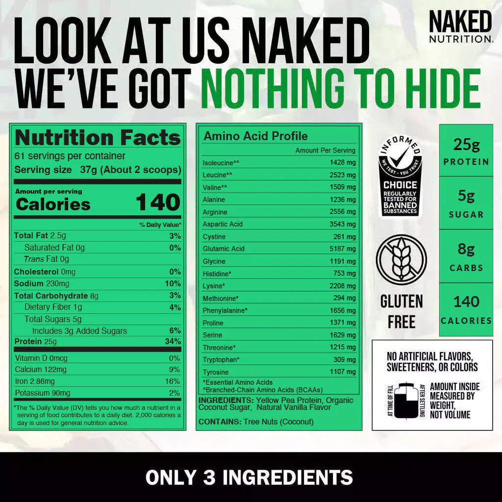 Vanilla Pea Protein Powder | Naked Vanilla Pea - 5LB - Image 4
