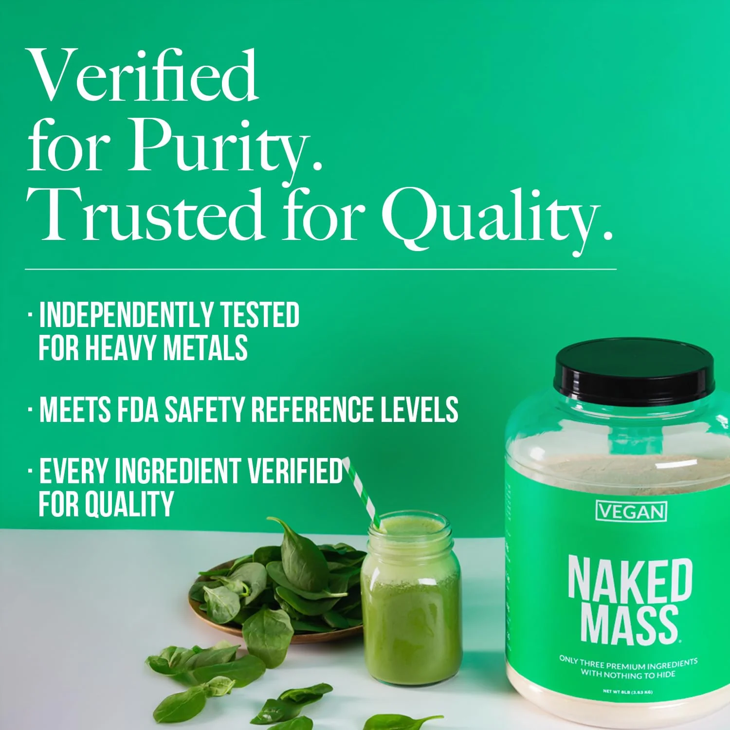 Vegan Mass Gainer Supplement | Naked Vegan Mass - 8LB - Image 5