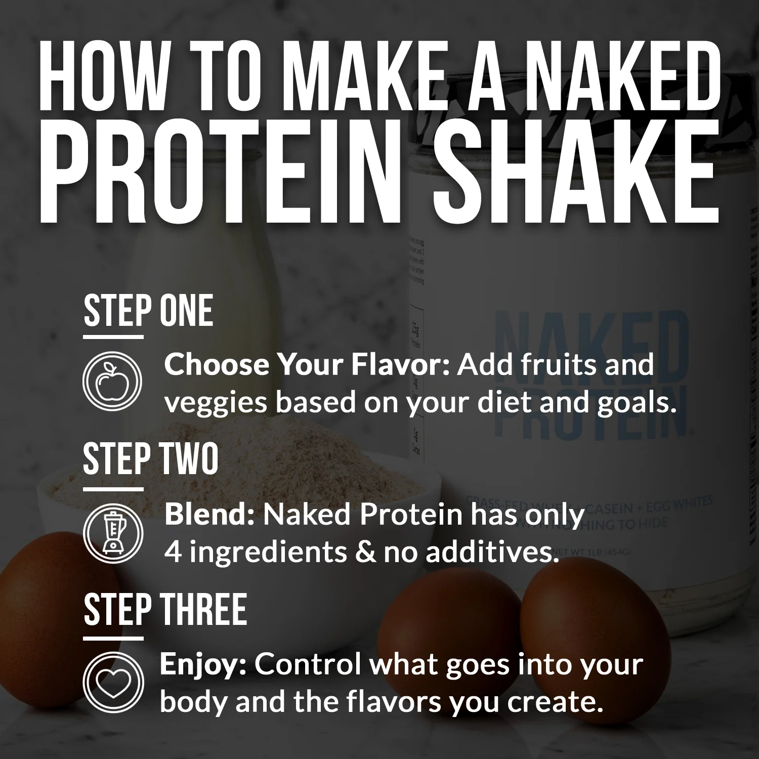 Protein Powder Blend - 3LB Egg, Whey & Casein Protein Blend | Naked Protein - 3LB - Image 5